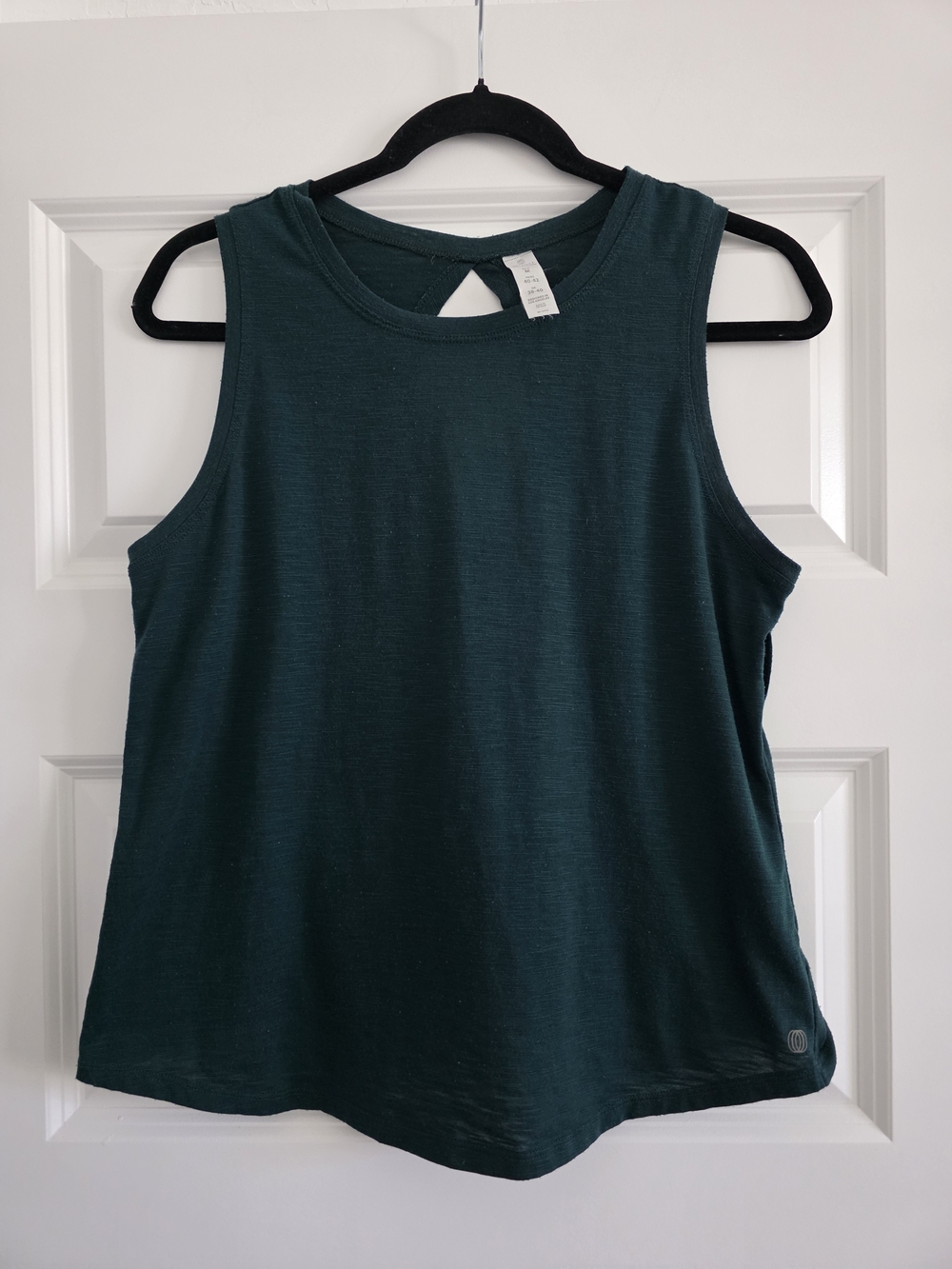 Balance Collection Yoga Dark Teal Sleeveless Layered Back-Detail Tank. Size M.